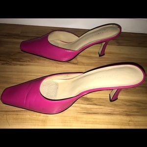 Fuchsia Leather Heels